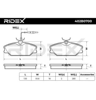 Plaquettes de frein pour ALPINA, DAEWOO, RENAULT- 410601531R, 6000008895, 7701202050, 7701202896