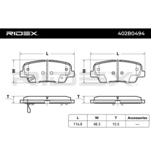 Plaquettes de frein pour GENESIS, HYUNDAI, KIA SSANGYONG- 48413380B0