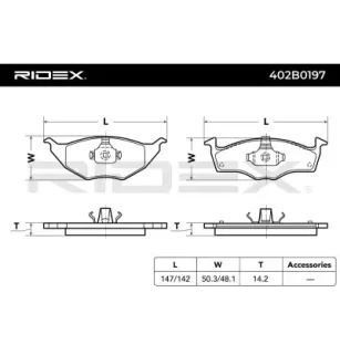 Plaquettes de frein pour AUDI, SEAT, SKODA, VAG VW- 6E0698151