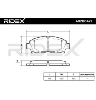 Plaquettes de frein pour NISSAN, TOYOTA- 0446512160, 0446517050, 0446517120, 0446517160