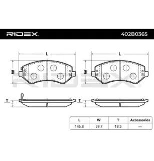 Plaquettes de frein pour CHRYSLER, DODGE, JEEP- 05019985AB, 05066427AA