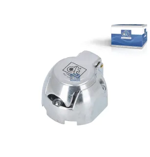Prise, aluminium, 12 V, ISO 1724 Pour Mack Mid-Liner - Renault C-Serie, D-Serie, G / Manager, K-Serie, Kerax, Magnum, Maxity
