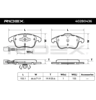 Plaquettes de frein pour AUDI, AUDI (FAW), SEAT, SKODA, VAG, VW, VW (SVW)- 5ND698151 5ND698151A