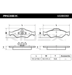 Plaquettes de frein pour FORD MAZDA- 1E123323Z