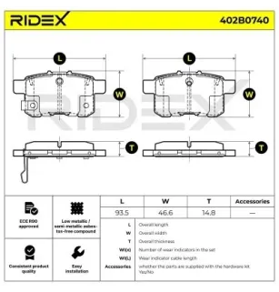 Plaquettes de frein pour HONDA- 43022TA0A70, 43022TA0A00, 43022TA0A40, 43022TA0A41, 43022TA0A51, 43022TA0A52