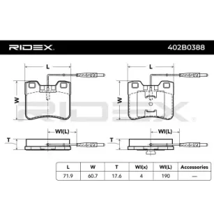 Plaquettes de frein pour CITROËN, PEUGEOT- 1617248680, 95619603, 95619601, 95646300, 95619550, 95647611, 95619549