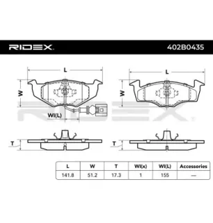 Plaquettes de frein pour SKODA VAG- 6Q0698151B