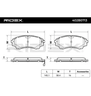 Plaquettes de frein pour FORD, FORD USA, MAZDA- UMY13323ZA, UMY13328ZB, UMY13329ZA, UMY23323ZA, UMY43323Z