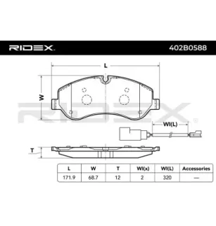 Plaquettes de frein pour FORD- 1763915, 1842632, 1916326, 2162266, 2221820, 2361234, BK212K021AA, BK212K021AB