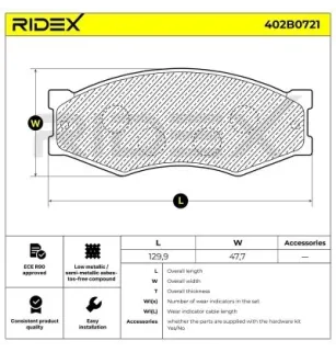 Plaquettes de frein pour INFINITI, ISUZU, NISSAN- 069052940, 4106001W26, 4106004C85, 4106009W25, 4106009W26