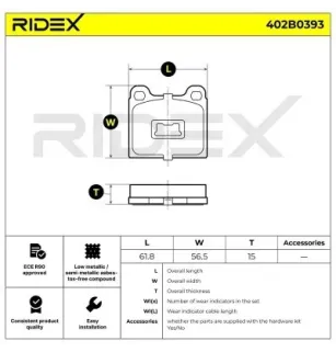 Plaquettes de frein pour AUDI, VW- 171698151D, 171698151E, 811698151, 823698151A, 827698151A, 849698151, 861698151