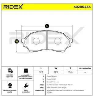 Plaquettes de frein pour MAZDA- A15019K2, B2YD3328Z, B2YD3323Z, B2YD3329Z, BJYD3323Z, BJYD3328Z, BJYM3323Z BJYM3328Z