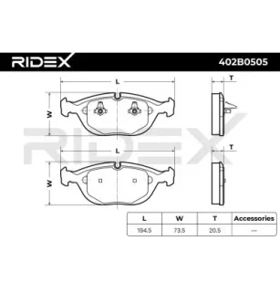 Plaquettes de frein pour ALPINA, AUDI, BENTLEY, BMW, CHRYSLER, MERCEDES-BENZ, VW- 3B7698151, 8D0698151D 8N0698151D