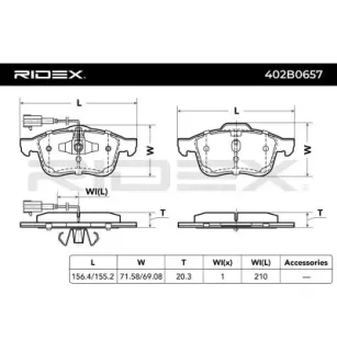 Plaquettes de frein pour CHRYSLER, FIAT, LANCIA, OPEL, VAUXHALL- 95511378, 95515028, 95518217 95518219