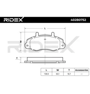 Plaquettes de frein pour FORD- 1074971, 1134158, 1301589, 5028763, 6197738, 6965579, 7018202, 92VB2K021AB, 92VB2K021AC