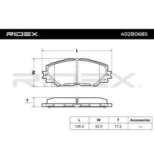 Plaquettes de frein pour PONTIAC, TOYOTA- 0446502220, 0446502240, 0446502310, 0446502400, 0446502410, 044650D200