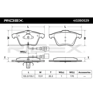 Plaquettes de frein pour AUDI, SEAT, VW- 8J0698151A, 8J0698151F, 8J0698151N 8P0698151