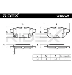 Plaquettes de frein pour NISSAN, SUZUKI- 5580052R01, 5580061M02, 5580061M10, 5580068L21, 5580068R10, 5580052R00