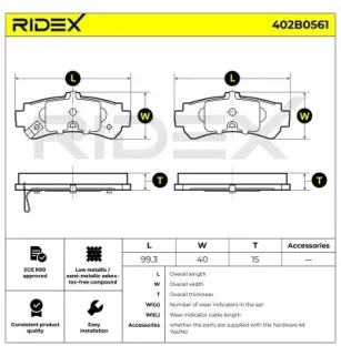 Plaquettes de frein pour NISSAN- 440600M890, 440660M800 AY060NS014