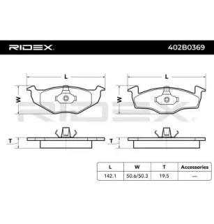 Plaquettes de frein pour SEAT VW- 1H0698151A