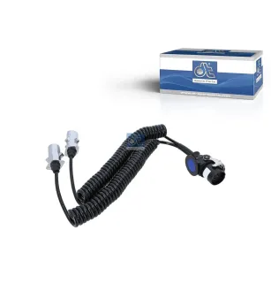 Câble adaptateur électrique, 24 V, L: 4,5 m, 7 poles, ISO 1185/N, 7 poles, ISO 3731/S, 15 poles, ISO 12098 Pour Mack Mid-Liner