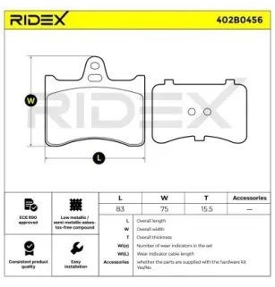 Plaquettes de frein pour CITROËN- 425129, 425175, 5462429, 95462429, 95565564, 95624482, 95661798 95588499