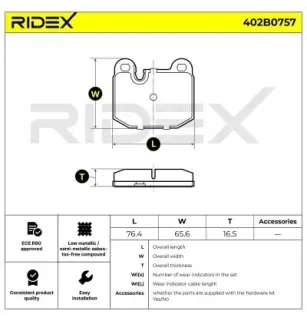 Plaquettes de frein pour BMW- 1150523, 1150524, 1150527, 1152655, 1158270, 1159249, 1159251, 34111117002, 34111118517