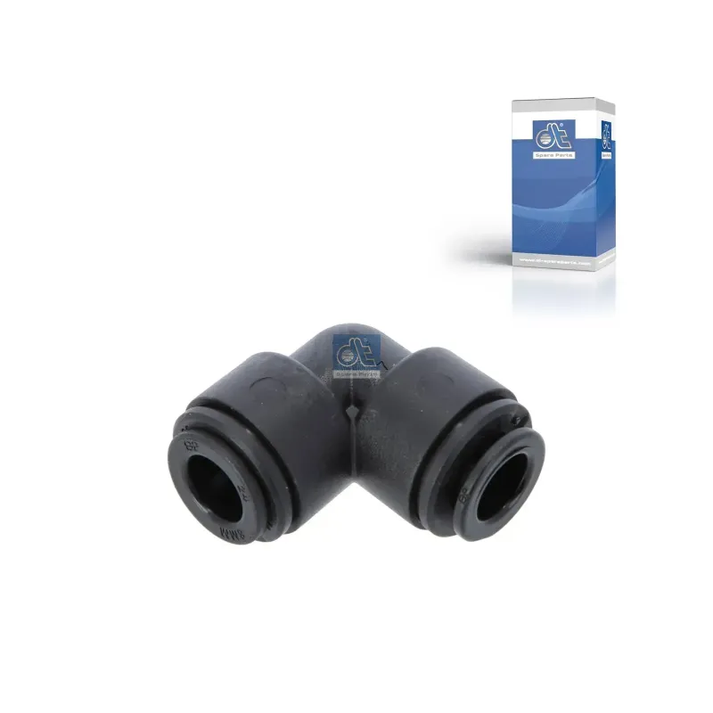 Raccord coudé, plastique, D: 8 mm Pour Mack Mid-Liner - Renault C-Serie, D-Serie, G / Manager, K-Serie, Kerax, Magnum, Maxity