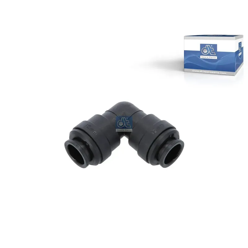 Raccord coudé, plastique, D: 12 mm Pour Mack Mid-Liner - Renault C-Serie, D-Serie, G / Manager, K-Serie, Kerax, Magnum, Maxity