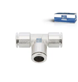 Raccord en T, laiton, D: 12 mm Pour Mack Mid-Liner - Renault C-Serie, D-Serie, G / Manager, K-Serie, Kerax, Magnum, Maxity