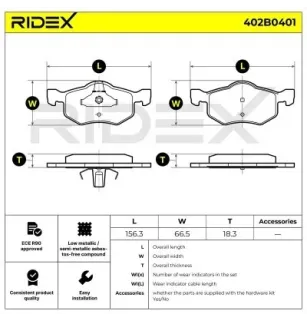 Plaquettes de frein pour FORD, FORD USA, MAZDA, MERCURY MITSUBISHI- EC253323ZB