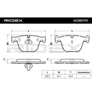 Plaquettes de frein pour BMW- 34212449286, 34216775342, 34216790966 34216793025