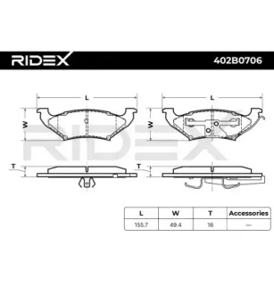 Plaquettes de frein pour CHRYSLER, DODGE, FORD, FORD USA, LINCOLN PLYMOUTH- 4882579