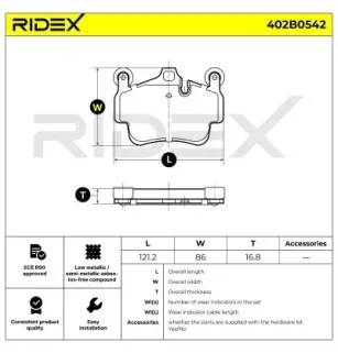 Plaquettes de frein pour PORSCHE- 99735193902, 99735193903, 99735193904, 99735193905, 99735193906, 99735193907