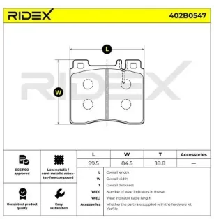 Plaquettes de frein pour MERCEDES-BENZ- 0024200420, 0024201220, 002420122005, 0024201820, 0024202620