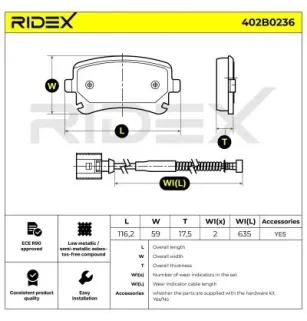 Plaquettes de frein pour AUDI, VW- 3D0698451, 3D0698451A 7H0698451A