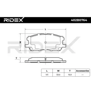 Plaquettes de frein pour LEXUS, TOYOTA- 044650W070, 0446548080, 0446548100, 0446548110 044660W070