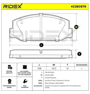 Plaquettes de frein pour DAIHATSU, TALBOT, TOYOTA- 0446512400, 0446512180, 0446514220