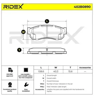 Plaquettes de frein pour NISSAN, SUBARU- 725193120, 725193121, AY040KE023, 725191990