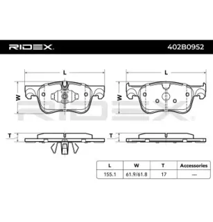 Plaquettes de frein pour CITROËN, OPEL, PEUGEOT, TOYOTA VAUXHALL- 93488643