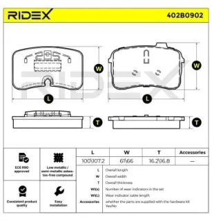 Plaquettes de frein pour AUDI, SEAT, SKODA, VW- 441615115E, 441615116E, 441698151, 441698151A 441698151D