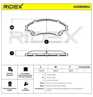 Plaquettes de frein pour MITSUBISHI, SUZUKI SUZUKI (CHANGAN)- 55200D66Y00C000