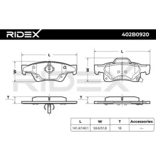 Plaquettes de frein pour DODGE, JEEP- 2AMV4386AA, 2AMV4386AB, 68052386AA, 68052387AA, 68516694AB, K68052386AA K68052387AA