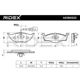 Plaquettes de frein pour AUDI- 8Z0698151