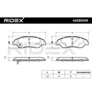 Plaquettes de frein pour KIA- 0K0453323Z, 0K0453323ZA, oK0453323Z oK0453323ZA