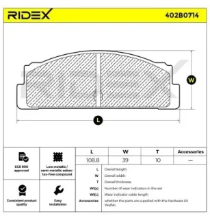 Plaquettes de frein pour AUTOBIANCHI, FIAT, FSO, LANCIA TALBOT- 425001