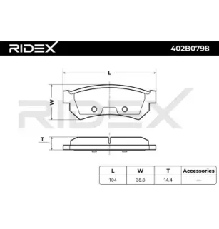 Plaquettes de frein pour BUICK (SGM), CHEVROLET, DAEWOO, MITSUBISHI SUZUKI- 5550085Z10