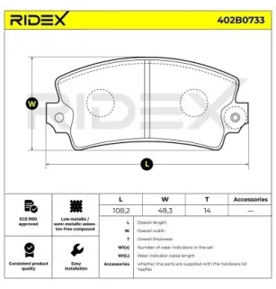 Plaquettes de frein pour ARO, CITROËN, DACIA, FIAT, PEUGEOT, RENAULT- 7701201296, 7701201300, 7701201470, 7701202954