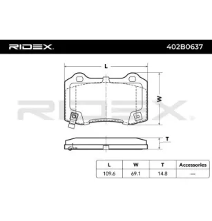 Plaquettes de frein pour ASTON MARTIN, AUDI, CHEVROLET, CHRYSLER, CITROËN, DAIMLER, PEUGEOT, SKODA, TESLA, VOLVO VW- 6KL698151