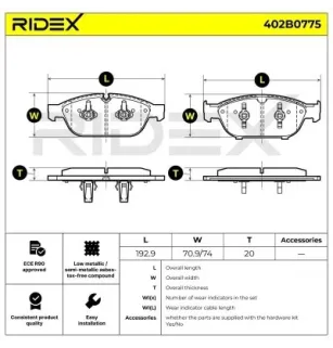 Plaquettes de frein pour AUDI, MERCEDES-BENZ, SEAT, SKODA, VW- 4G0698151G, 4G0698151B, 4G0698151M, 4G0698151R